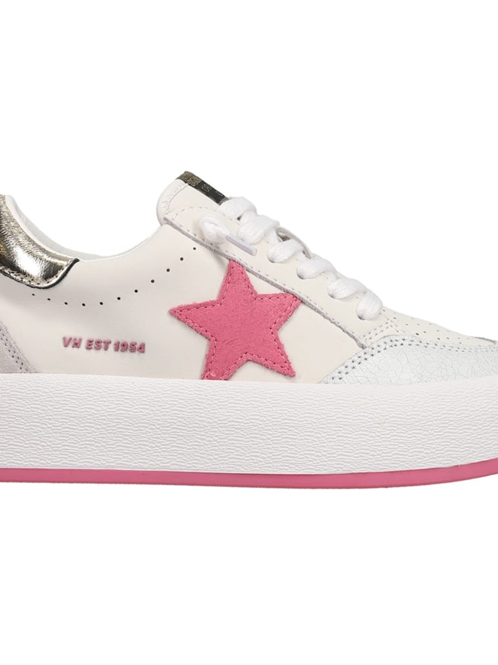 Vintage White Sneakers with Pink Star Accent